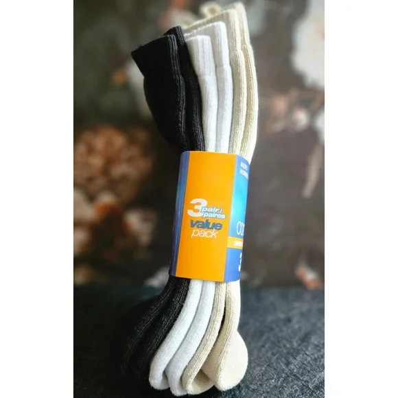 FootJoy ComfortSof Mens Lowcut Golf Comfort Socks - 3 PAIR NEW Beige White Black - Picture 1 of 3